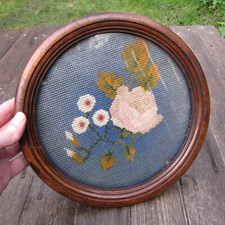 Old Embroidered Wood Stand