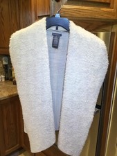 Chelsea & Theodore Vest Faux Fur Suede Drape Sweater Sz S Fits Big 40”cx29”l