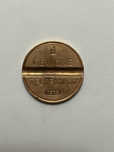 Vintage Gettone Telefonico Italy Pay Phone Token #7905 Copper - Picture 1 of 12