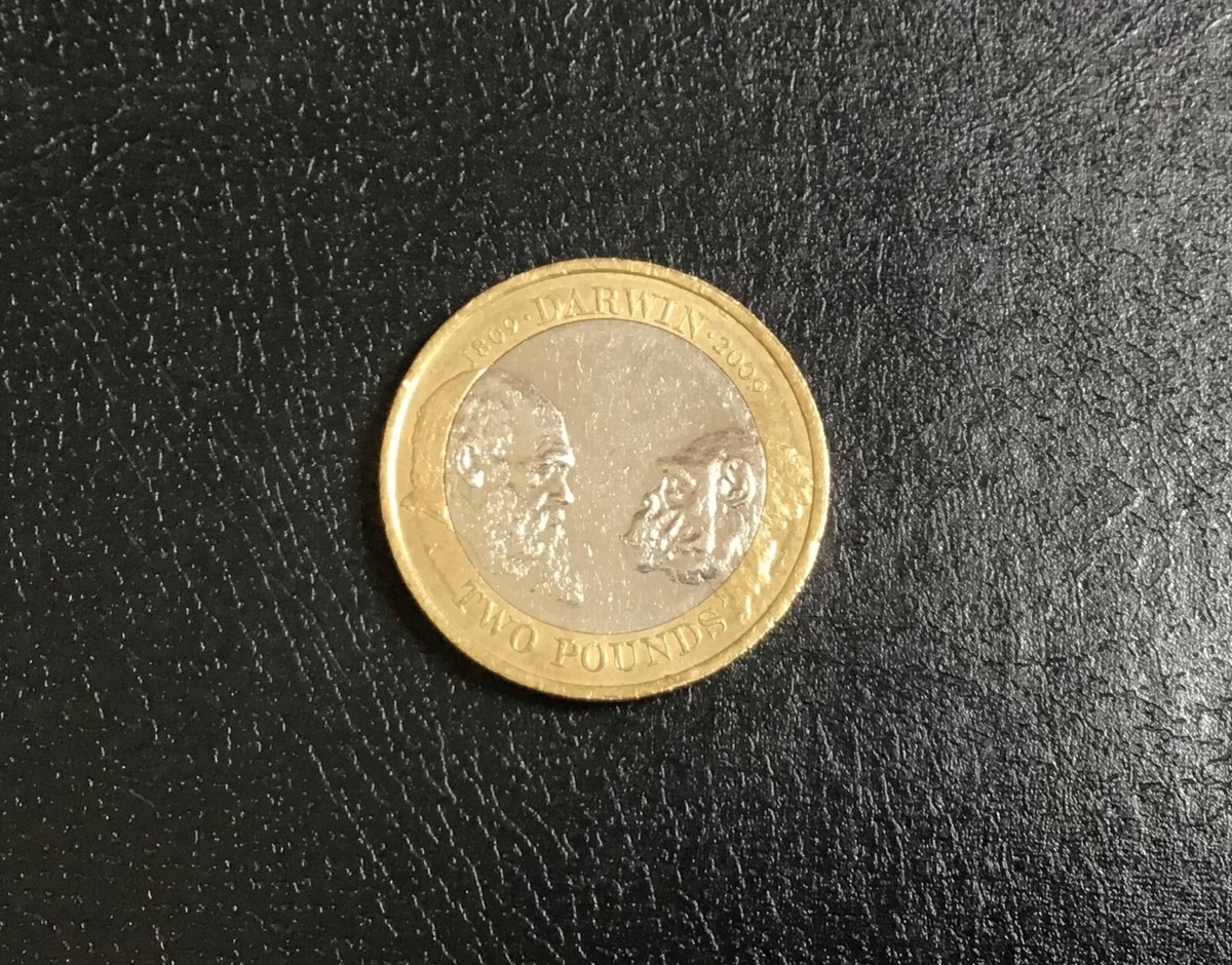 2009年 ダーウィン 2ポンド 記念硬貨 イギリス 2009 チャールズ ダーウィン 生誕200周年 記念硬貨