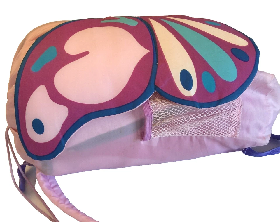 DE COLECCIÓN SACO DE DORMIR NIÑOS ROSA MAGENTA MARIPOSA MOCHILA RAYAS 56"x58" Foto 4 de 4