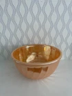 Vintage Fire King Oven Ware Peach/Orange Luster Swirl Mixing Bowl USA 6.75X3.5"