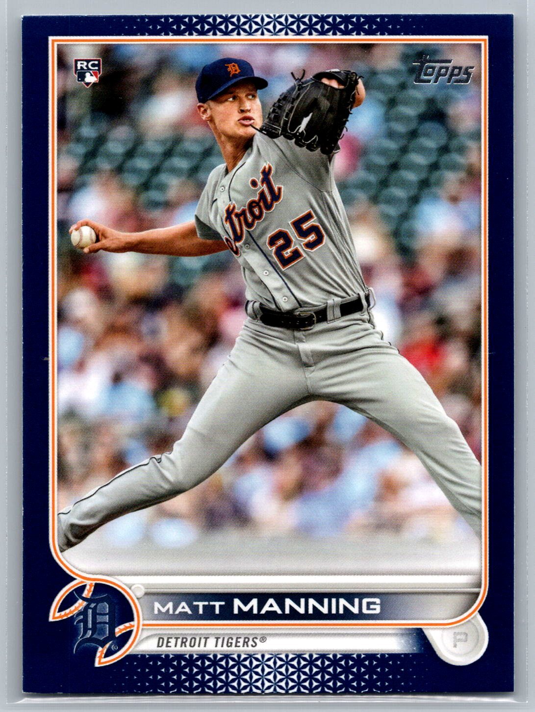 2022 Topps Royal Blue Baseball #31 Matt Manning RC Detroit Tigers