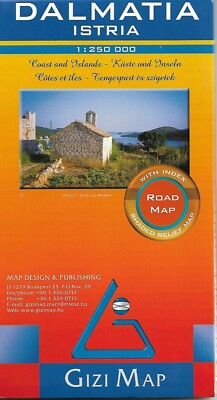   Dalmatia Istria GIZI MAP Landkarte Slowenien Kroatien Montenegro Road Map