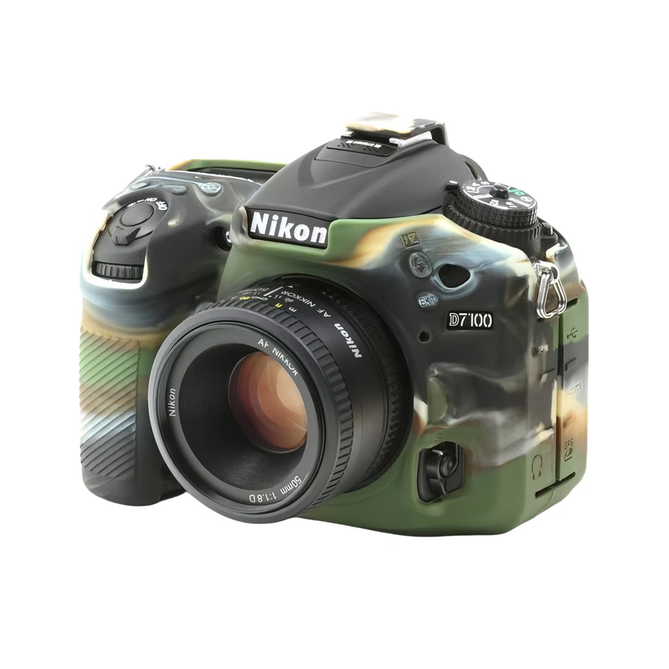 Capa protetora para câmera. Capa macia de silicone anti-queda. Para Nikon D7100 - Imagem 2 de 4