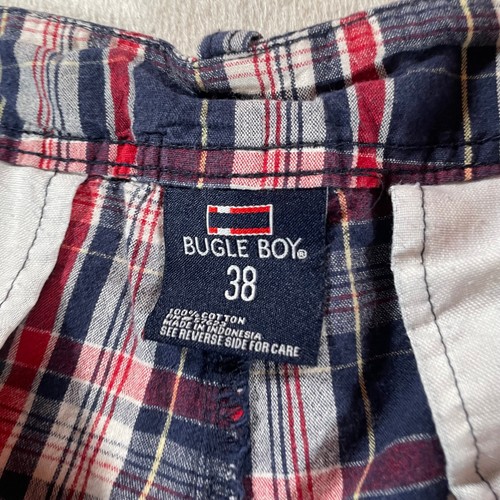 Y2K Bugle Boy Shorts Mens 36 Blue Plaid Skate Baggy Cargo Plaid Street Grunge - 第 11/15 張圖片