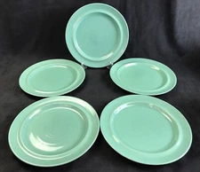 Signature Housewares Inc CARNIVALE GREEN Dinner Plates Stoneware Japan Set of 5