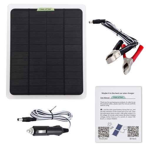 25W Solar Panel Trickle Battery Charger fit Car RV Marine ATV Camping Carbole - Picture 10 of 18