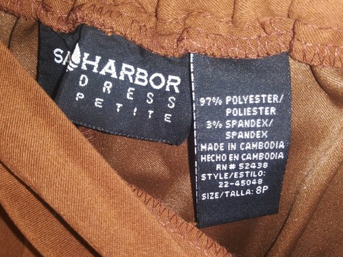 WOMEN’S DRESS PANTS 8P ankle brown suede finish SAG HARBOR STRETCH elastic back - Picture 6 of 7