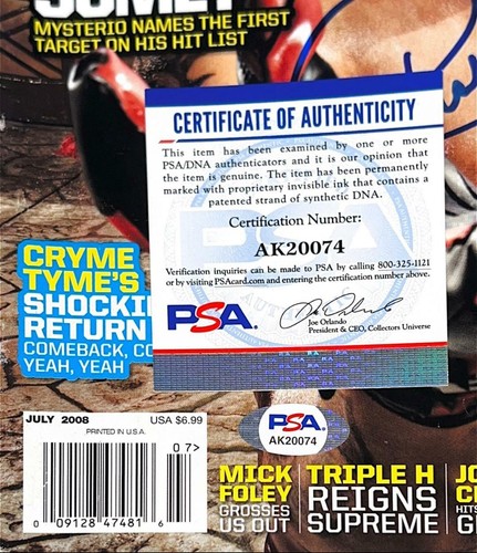 WWE REY MYSTERIO JR HAND SIGNED AUTOGRAPHED MAGAZINE JULY 2008 WITH PSA COA - Picture 2 of 2