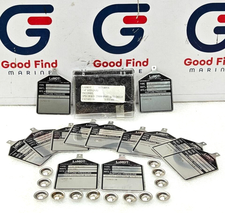 LAMOT 1/4" STD (AA) RUPTURE PRESSURE DISC 25000 PSI CS21602-56 LOT OF 13 PCS NEW