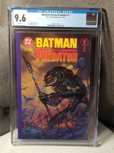 Batman Versus Predator #1 CGC 9.6 NM+ Predator Cover Variant WHITE PAGES
