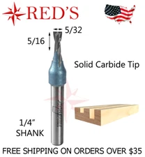 Tideway IND RC01110114L 5/32" Spiral straight Carbide tip 1/4 shank router bit