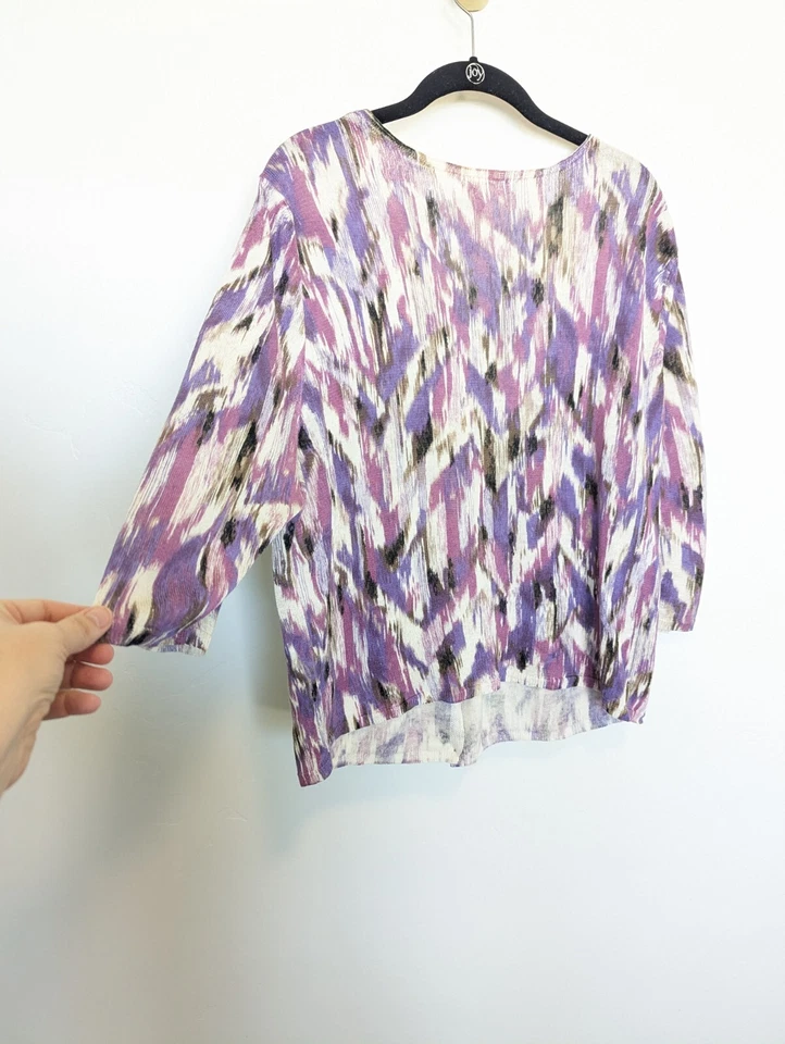 Suéter J Jill Mujer Extra Grande Púrpura Mezcla de Lino Suéter Maduro Cárdigan Foto 4 de 4