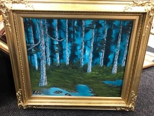 ABSTRACT VINTAGE ORIGINAL IMPRESSIONIST STYLE PAINTING SIGNED Benny Schwarcz