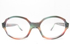 Vintage GRACELINE ROUND HORN-RIMMED EYEGLASSES FRAMES mod retro bcg colors 98618