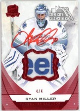Ryan Miller 2015-16 Upper Deck The Cup Reebok Patch Autograph Card #90 4/4