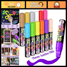 Washable Window Markers for Cars - Jumbo 15mm Liquid Chalk Pens for Art Events