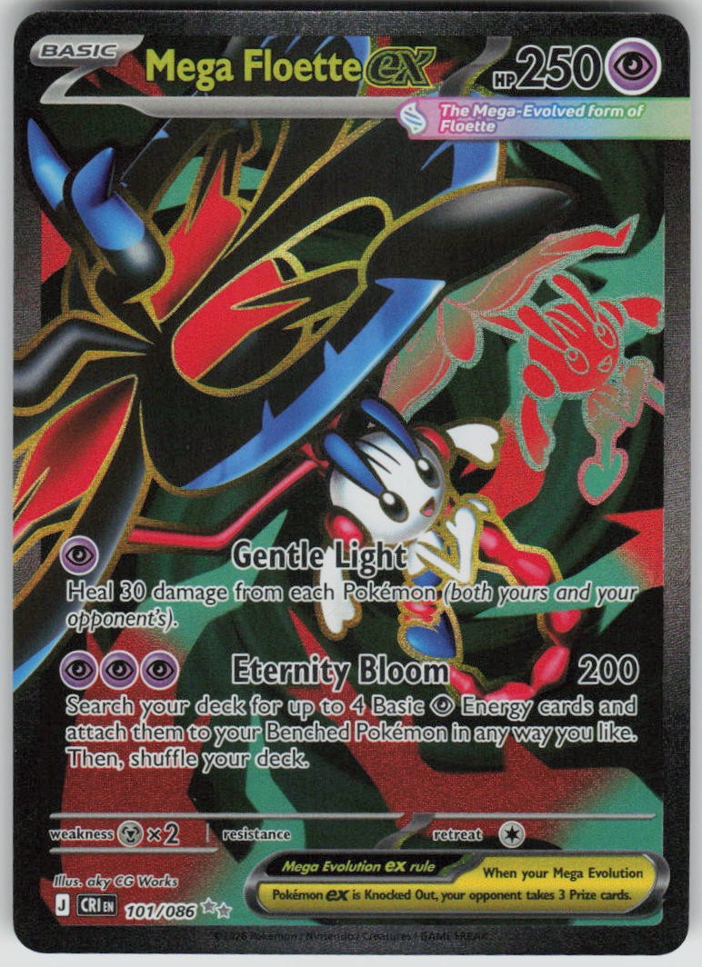 Pokemon Mega Floette ex 101/086 Chaos Rising Holofoil Ultra Rare NM