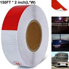 Conspicuity Tape DOT-C2 Approved Reflective Trailer Red White 2”x150’ -1 Roll