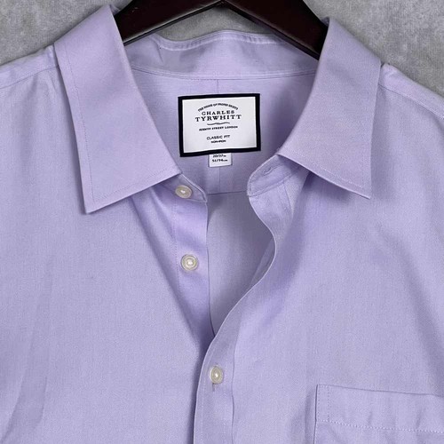 Charles Tyrwhitt Hemd 20” / 37” Classic Fit Bügelfrei Lavendel 100% Baumwolle