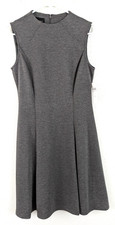 New Donna Morgan sz 6 Fit & Flare Dress gray sleeveless tank knit stretchy 3479