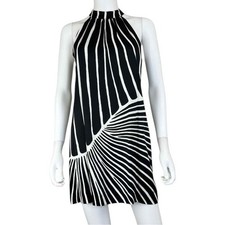 Trina Turk Black and White Halter Dress Size 2 M0534