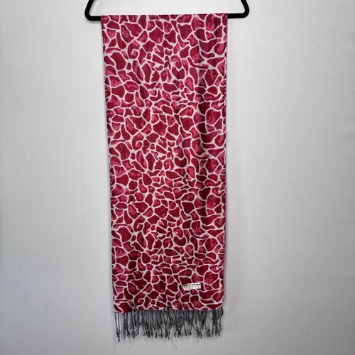Giraffenmuster rot und weiß Pashmina und Seide Schal Halstuch Fransen 68x28 - Bild 2 von 9