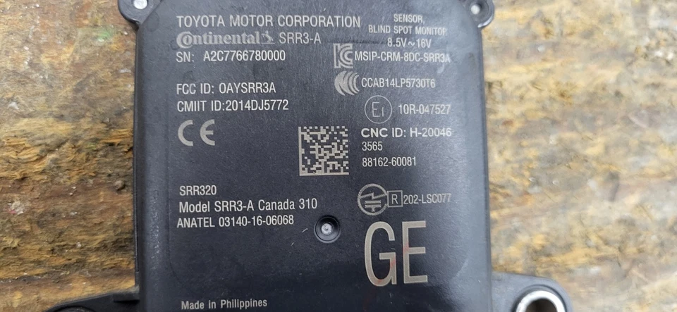 2020-2021 LEXUS GX460 RIGHT BLIND SPOT SENSOR OEM 88162-60081 GE *DC8814 - Image 3 of 4