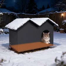 NAMOTEK Large Heated Cat Houses for Indoor/Outdoor Cats with Elevated Heated ...