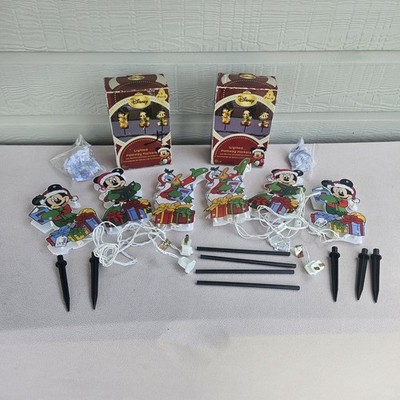 Disney Christmas Lighted Pathway Markers Mickey Minnie Mouse Donald Duck VTG 8''