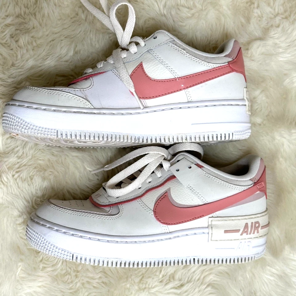 Nike Air Force 1 Tenis Mujer Talla 7 Sombra Phantom Blanco Rosa Clásico Deportivo Foto 3 de 4