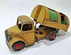 Dinky Toys 25v  Bedford Refuse Truck Tan Green Crank Works Made in England c1950