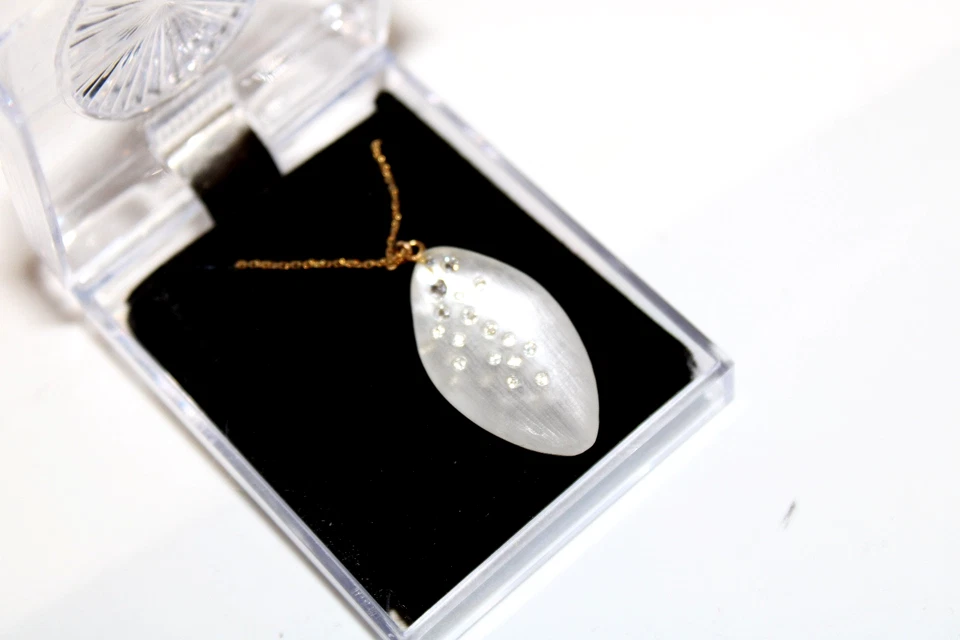 Alexis Bittar jewelry Necklaces gold plated Lucite pendant warm gray ladies - Image 2 of 3