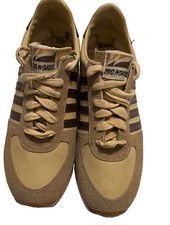 Pro Wings Vintage Mens Beigebrown Low Top Striped Athletic Sneakers Sz 7.5 Pro Wings Vintage Mens Beigebrown Low Top Striped Athletic Sneakers Sz 7.5