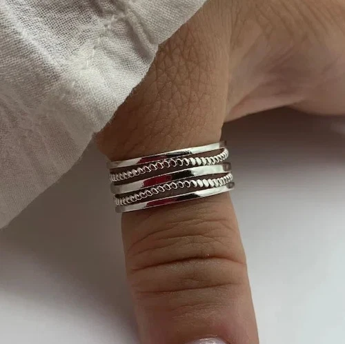 925 Sterling Silver, Solid Silver, Band Ring, Unisex, Adjustable - Image 2 of 4