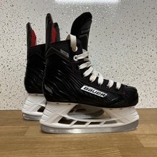 Bauer NS Ice Hockey Skates Junior Size 1 Black Red Beginner Recreational Skating