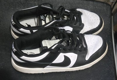 Nike Men's Low Top Leather Lace Up Sneakers Black/White UK 10 EU 45