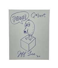 Jeff Lee Autographed Q*bert Hand-Drawn Sketch Art Canvas Board Video Game RARE