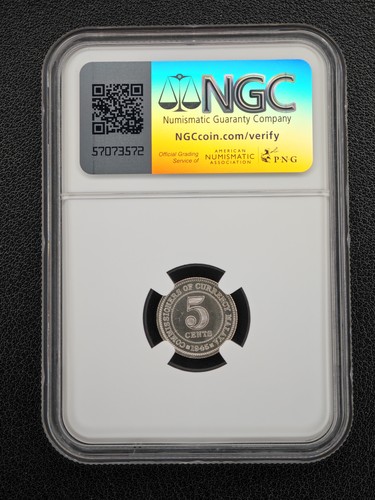 1945 Malaya 5 Cents NGC MS64 Silver Coin King George VI - Picture 2 of 2