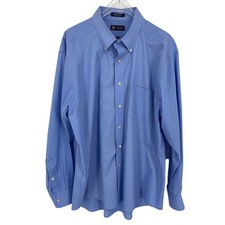 Chaps Mens XL Blue Classic Fit Button Down Shirt Wrinkle Free 17-17.5 34/35