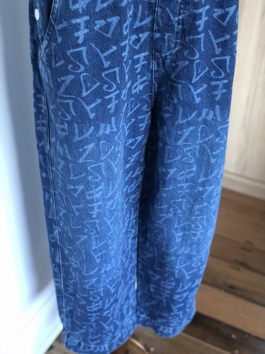 Afends Dark Wash Denim Graffiti Overalls Dungarees Baggy Style Size M - Picture 4 of 9