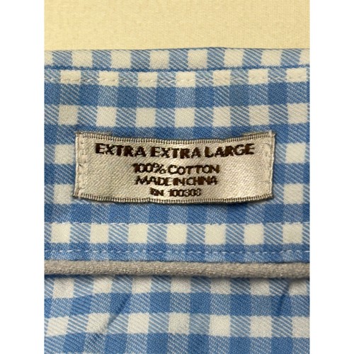 Peter Millar Nanobuxe Easycare Mens Blue Gingham Check Long Sleeve Shirt XXL - Picture 5 of 9
