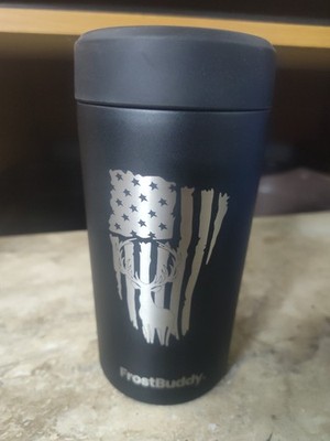 Frost Buddy  Universal Buddy Stainless Steel Insulated Can Cooler Buck Flag Deer