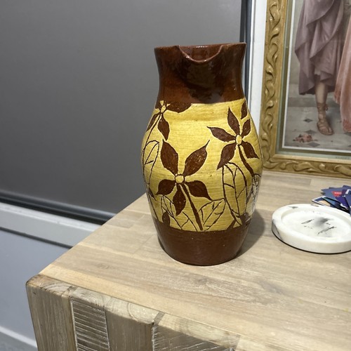 Mid Century Australian Studio June Dyson Pottery Jug Flower Daisy Handle Vintage - Picture 3 of 5
