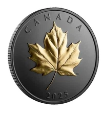 2025 Canada Elegant Maple 1 oz Silver Gilded Matte Proof Rhodium BOX COA NEW