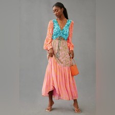 Farm x Anthropologie Cutout Maxi Dress Size Small