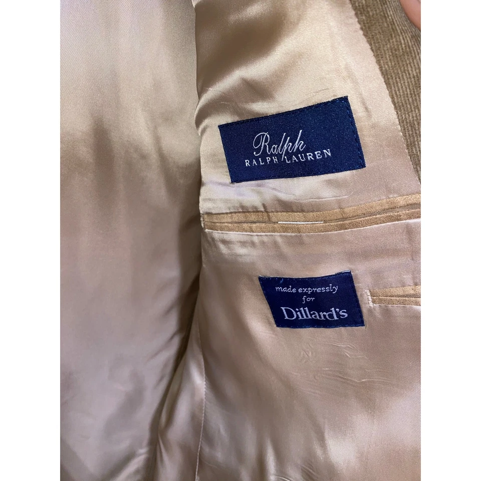 Polo Ralph Lauren Beige Blazer Sport Coat Corduroy Jacket Men's Size 40 L - Image 3 of 4