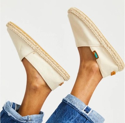 Ubuntu Life Natural Classic Canvas Espadrilles Slip On Shoes Women's Size 9