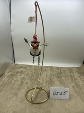 Articulated Penguin Hanging Christmas Ornament Polymer Clay 4 Tall